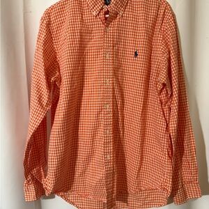 Polo by Ralph Lauren Men's Orange Gingham Shirt